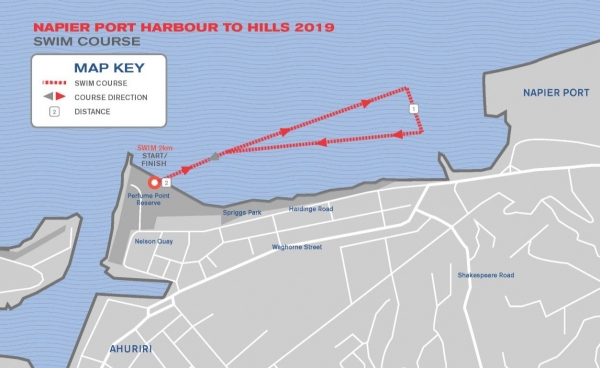 Harbour to Hills swim course 2019