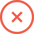 Icon with a red circle and a red cross
