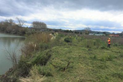 HBPM prepare the site alongside the Wairoa awa for planting