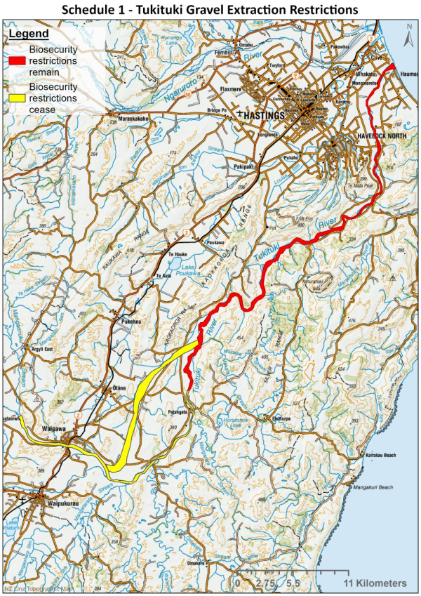 Gravel extraction Tukituki CAN map